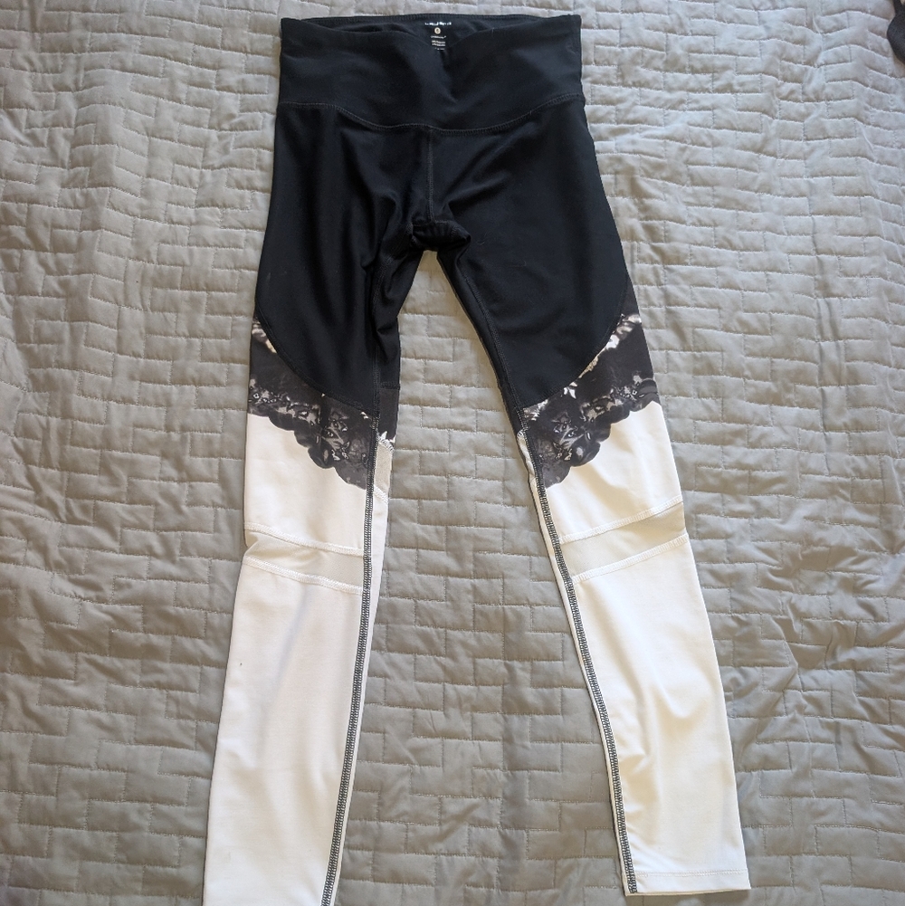 Layer 8 Yoga Black and White Lace Leggings